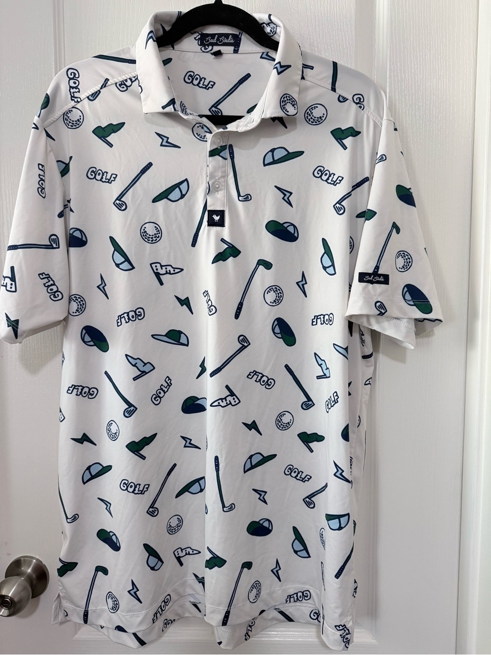 Bad Birdie White Golf Icon Print Polo